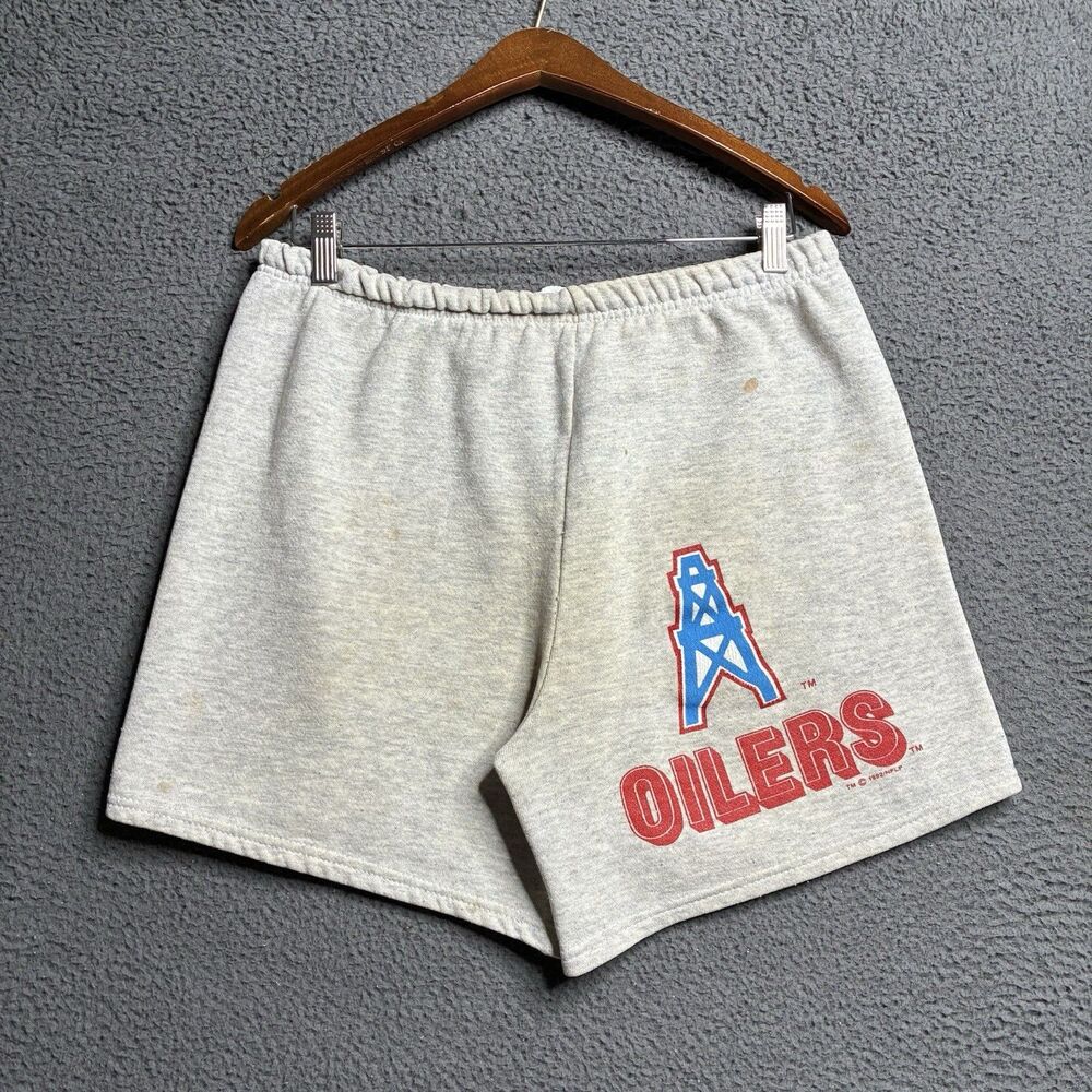 Vtg Houston Oilers Sweats Sweat Shorts Men’s Large Made in USA Licensed Dated